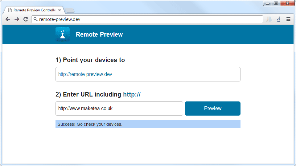 Remote preview running on several devices