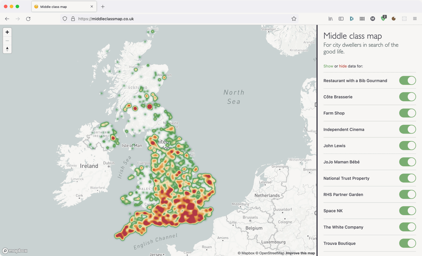 A screenshot of middleclassmap.co.uk